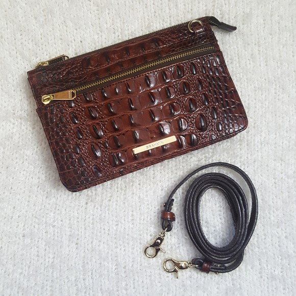 Brahmin Handbags - Brahmin Crossbody Crocodile Bag Chestnut 9 x 6 x 2